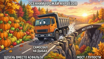 🚛 ОСЕННИЙ &laquo;УРОЖАЙ&raquo; КУРЬЁЗОВ: ЩЕБЕНЬ ВМЕСТО АСФАЛЬТА, САМОСВАЛ НА ДЫБАХ ...