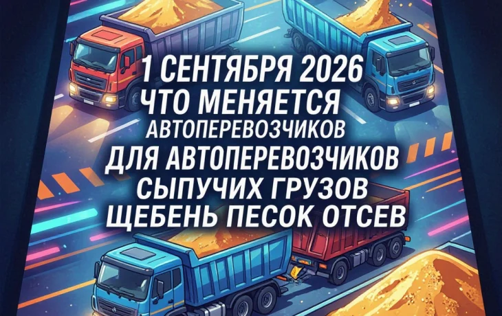 📋 1 СЕНТЯБРЯ 2026: ЧТО МЕНЯЕТСЯ ДЛЯ ПЕРЕВОЗЧИКОВ СЫПУЧИХ ГРУЗОВ. БЕЗ ПАНИКИ, НО С ПОДГОТОВКОЙ